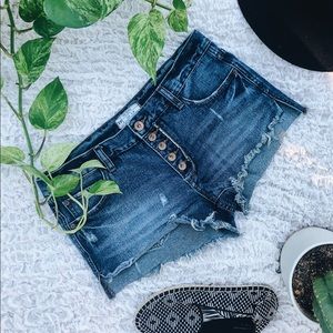 Free People Button Zip Shorts